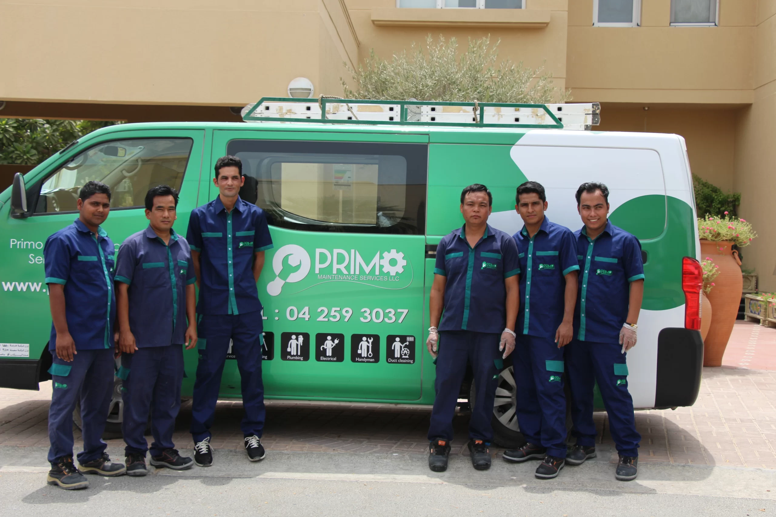 Primo Home Services Branded Toyota Van Team in Jumeirah 1 in Dubai