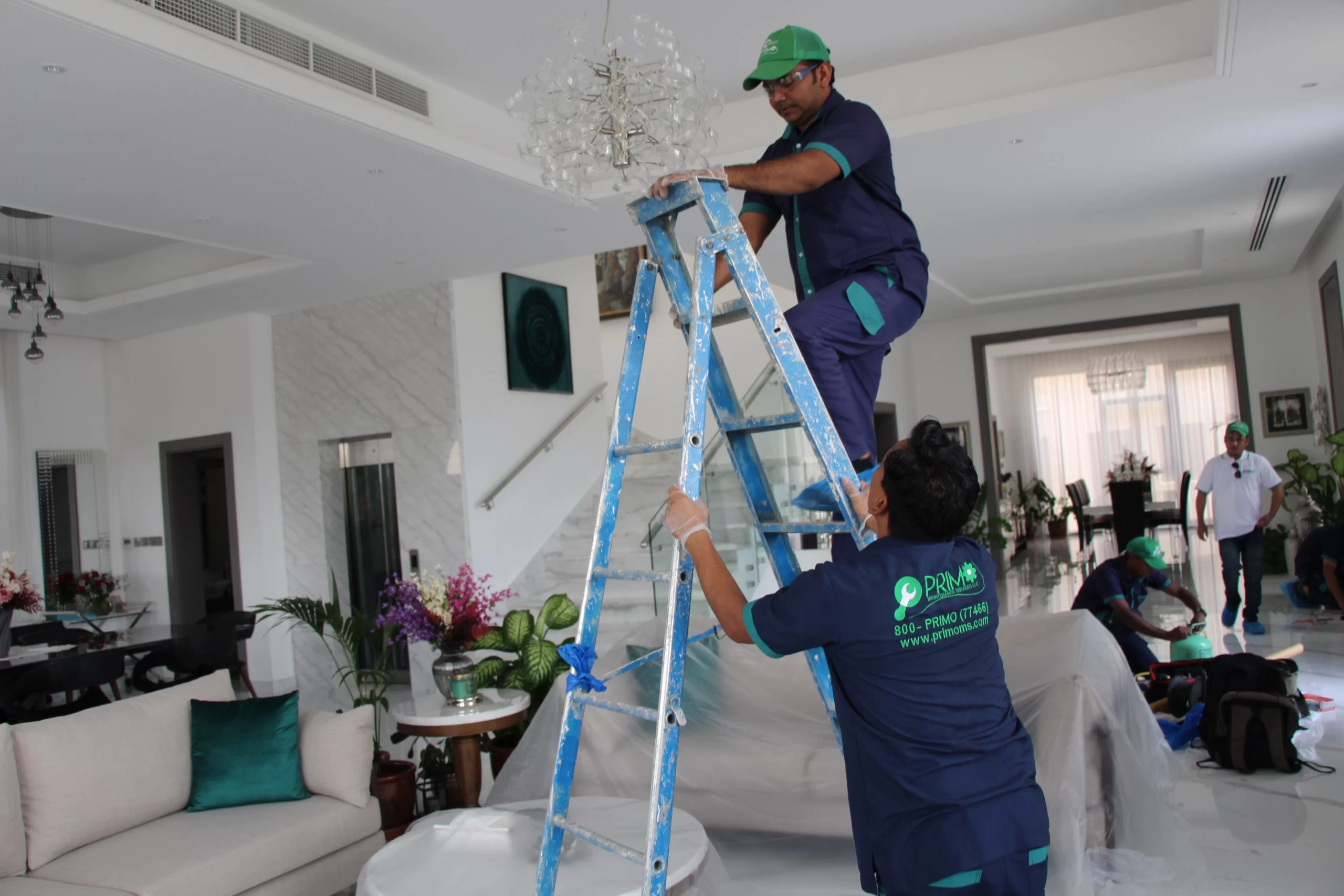 Primo Home Services Chandelier Cleaning team in Emirates Hills